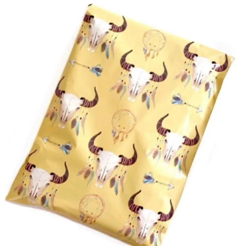 20- 10x13 Boho Skull Design Poly Mailers